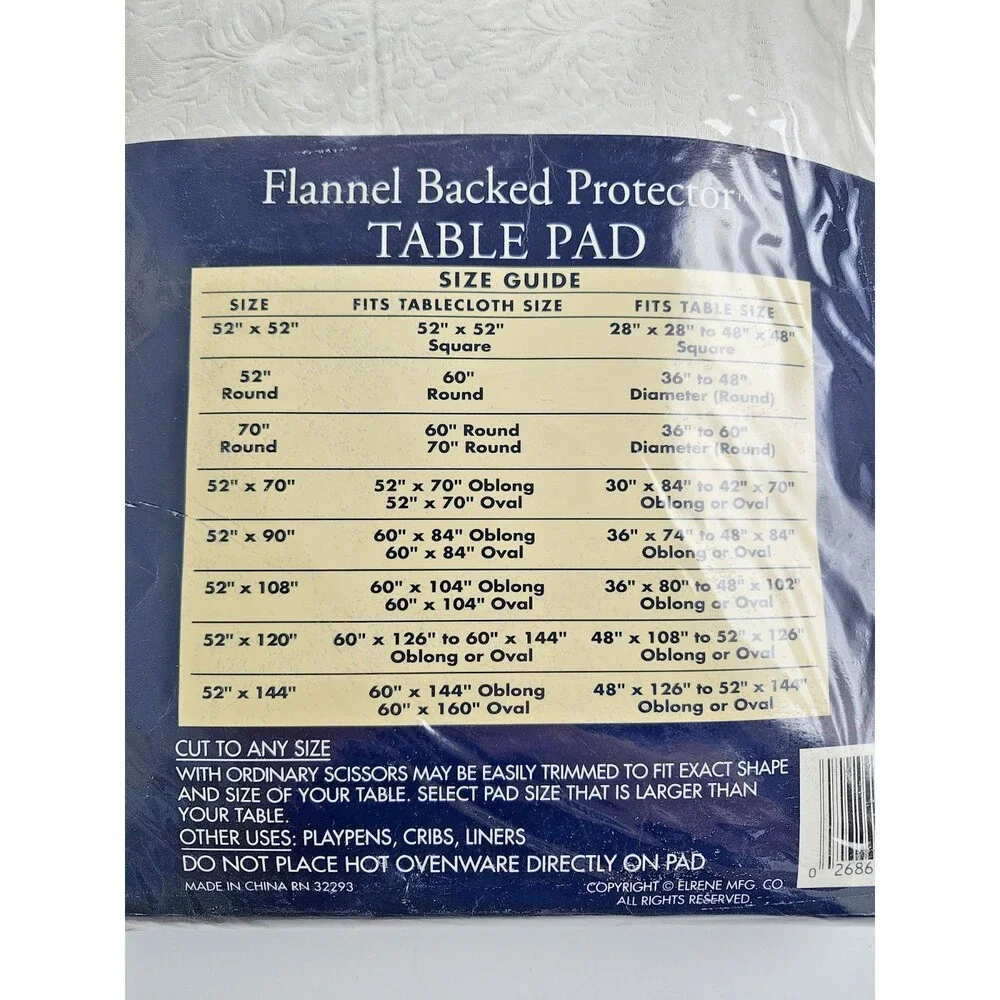 Flannel Backed TABLE PAD Protector 52